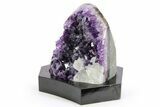 Amethyst Cluster with Calcite on Wood Base - Uruguay #253141-2